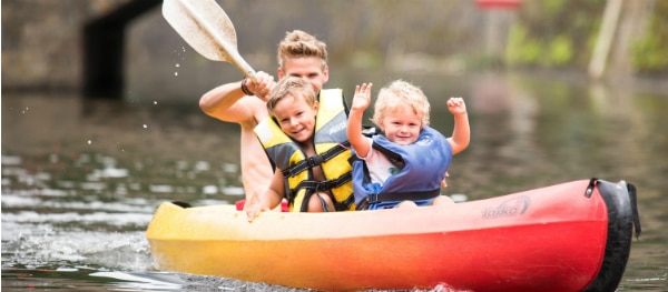 Kayaking with kids in Belgium