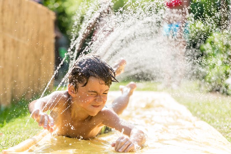 Fun on the belly slide.