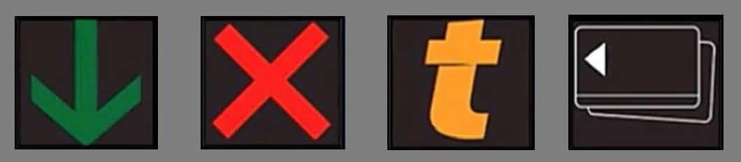 four common symbols at French toll booths